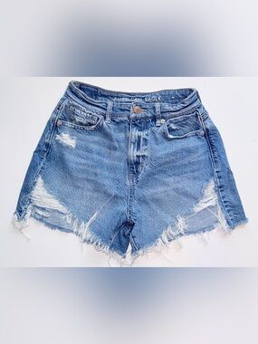 American Eagle Outfitters Distressed High-Rise Mom Short